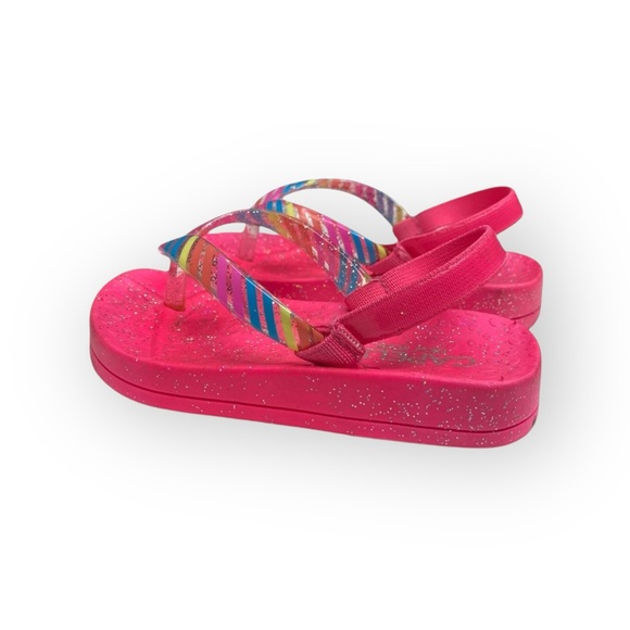 Capelli NY ㋛ Slingback Flip Flop Rainbow Glitter Sandals ㋛ Fuchsia ㋛ Size 4 / 5 - Picture 5 of 16